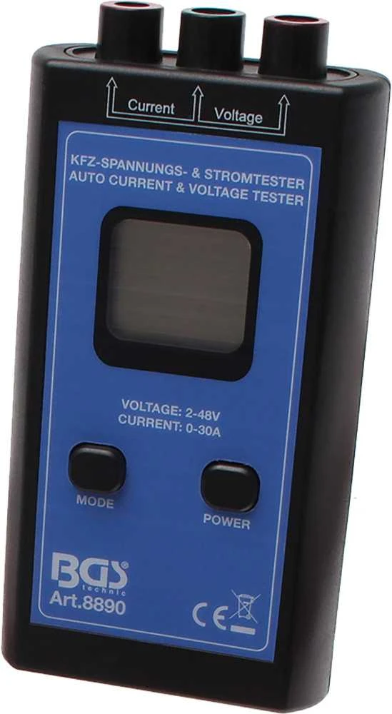 Bgs Technic Automobilinis įtampos ir srovės testeris | 1 - 48 V (8890)