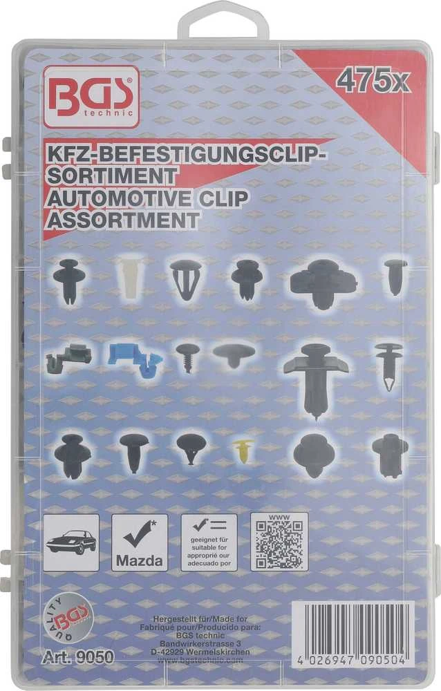 Bgs Technic Automobilinis klipsų asortimentas Mazda | 475 vnt. (9050)