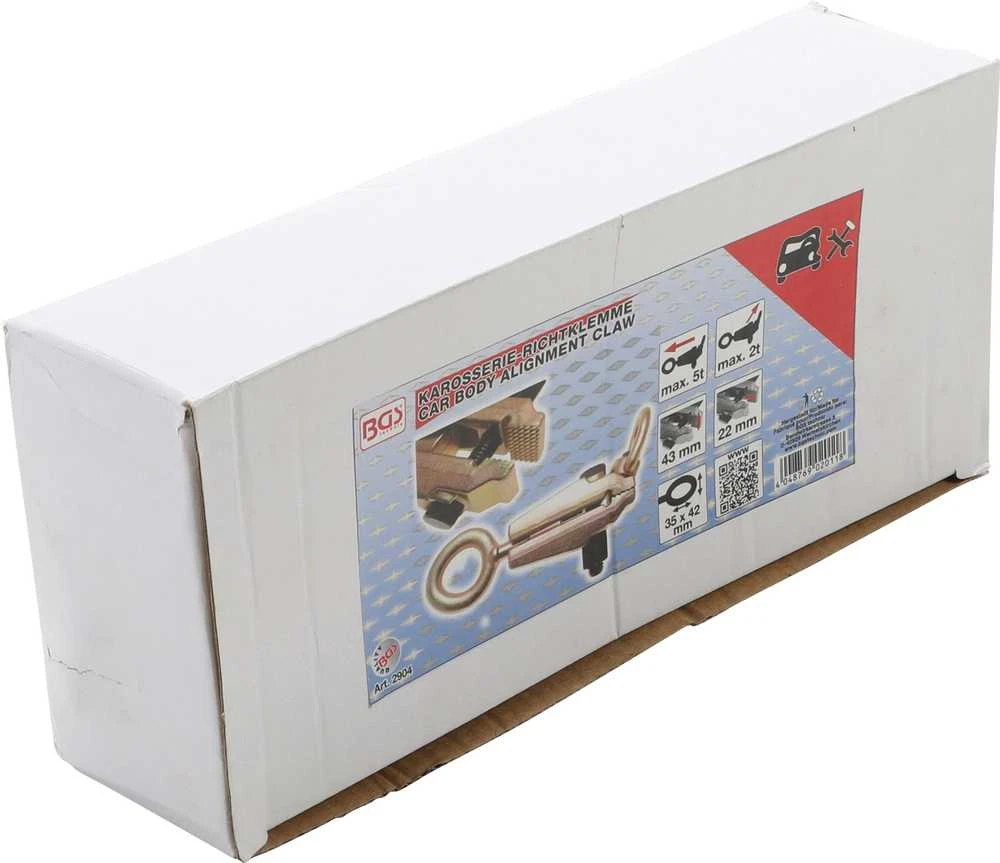 Bgs Technic Automobilio kėbulo lyginimo spaustuvas | 43 mm | dvi traukos kryptys | maks. 5 t, į šoną 2 t (2904)