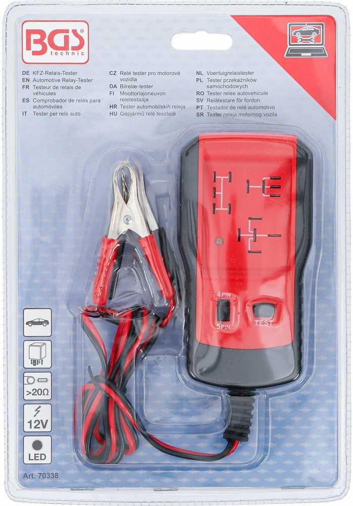Bgs Technic Automobilių relės testeris | 12 V (70338)