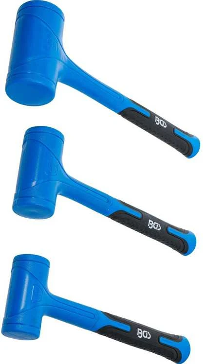 Bgs Technic Beinercinių plaktukų rinkinys | minkšta galvutė | Ø 47 / 55 / 65 mm | 450 / 765 / 1275 g | 3 vnt. (74442B)