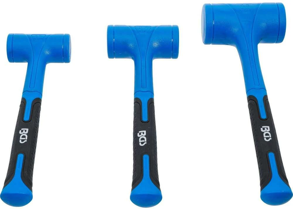 Bgs Technic Beinercinių plaktukų rinkinys | minkšta galvutė | Ø 47 / 55 / 65 mm | 450 / 765 / 1275 g | 3 vnt. (74442B)