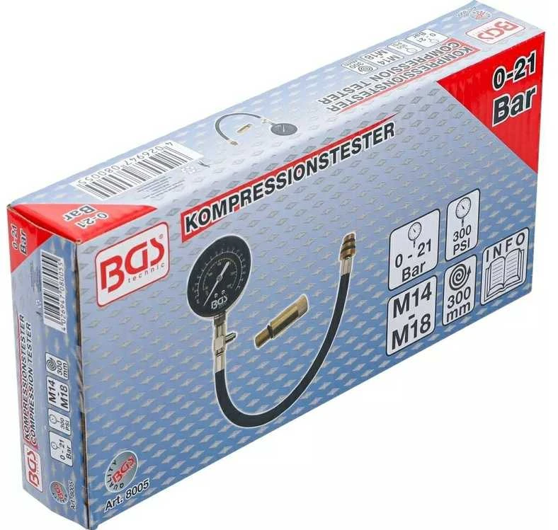 Bgs Technic Benzininis kompresijos matuoklis | M14 + M18 (8005)