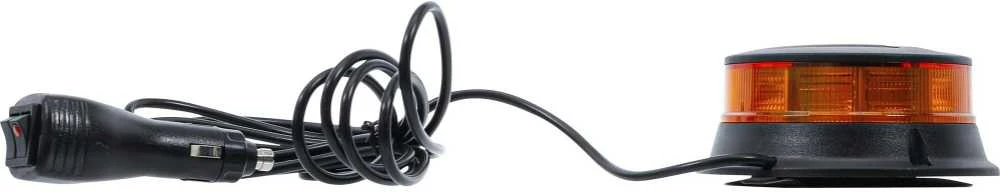 Bgs Technic Besisukantis įspėjamasis švyturėlis | geltonas | su magnetu | 12 V / 24 V | Ø 130 mm (70342)