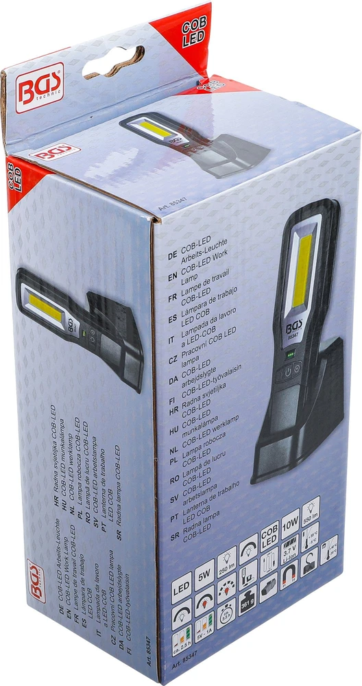 Bgs Technic COB-LED darbo lempa | sulankstoma | su įkrovimo stotele (85347)