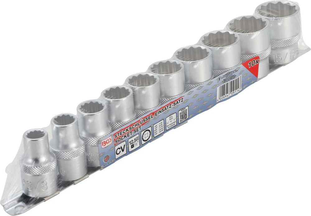 Bgs Technic Colinių galvučių rinkinys 12 kampų | 12,5 mm (1/2") | 3/8" - 15/16"| 10 vnt. (9114)