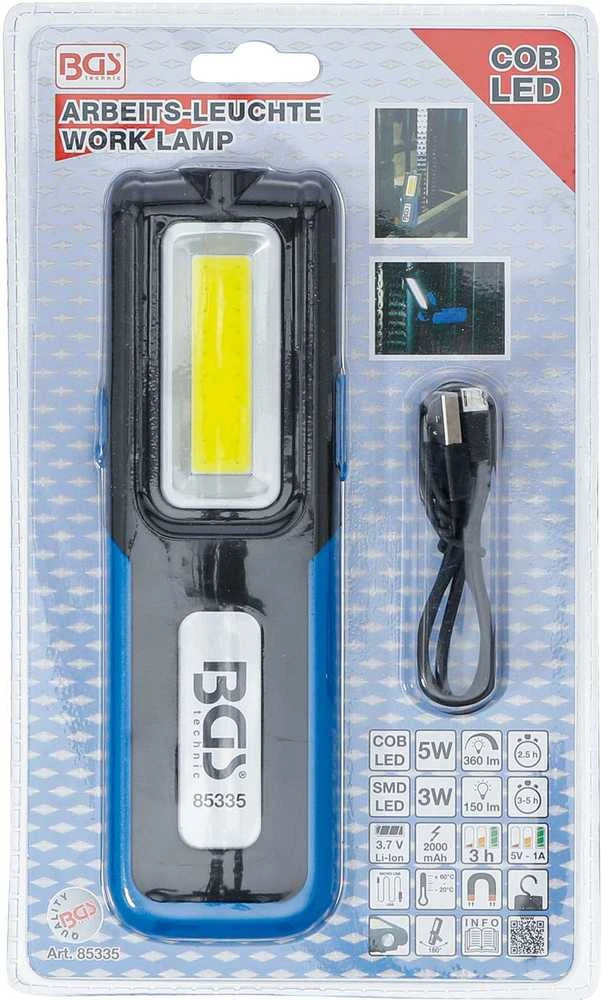 Bgs Technic Darbo lempa akumuliatorinė | COB LED | 360 Lm (85335)