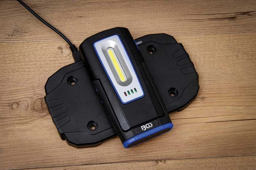Bgs Technic Darbo lempa COB LED | su magnetu ir kabliu | sulankstoma | su belaidžio įkrovimo funkcija (85331)