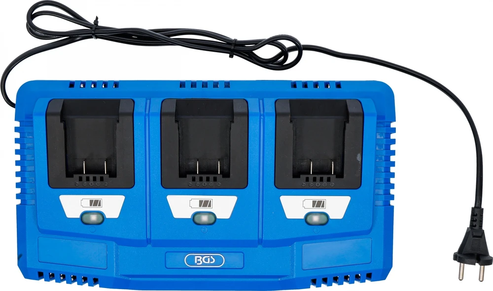 Bgs Technic Daugializdė akumuliatorių įkrovimo stotelė | 18 V | 3 × 2,5 A | BGS (7385)