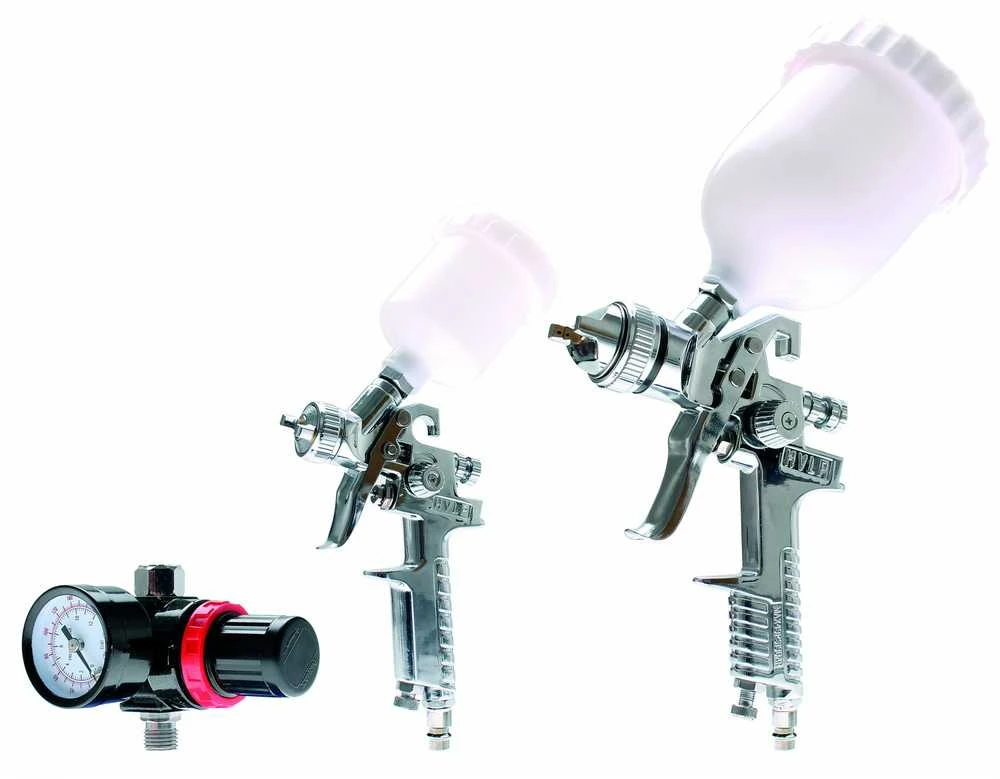 Bgs Technic Profesionalus dažymo pistoletų rinkinys | HVLP sistema | 0.8 / 1.3 mm | 5 vnt. (8381)