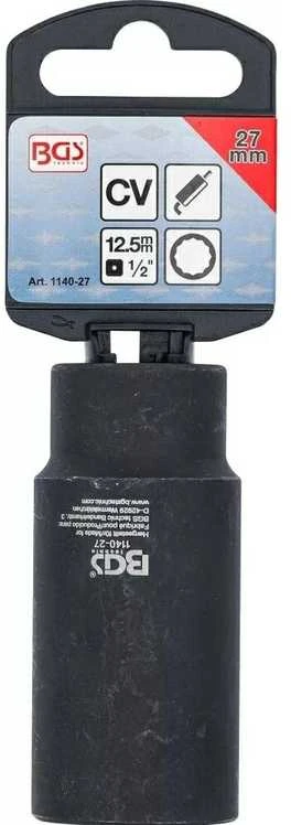 Bgs Technic Deguonies jutiklio galvutė | 12,5 mm (1/2") | 27 mm 12 kampų, 28 mm langas (1140-27)