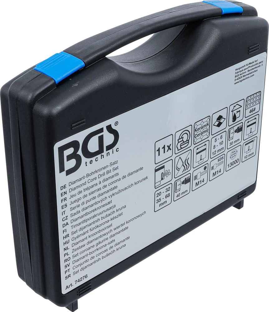 Bgs Technic Deimantinių karūnų grąžtų rinkinys | 5 - 68 mm | 11 vnt. (74276)
