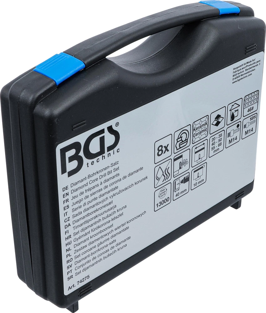 Bgs Technic Deimantinių karūnų grąžtų rinkinys | 20 - 68 mm | 8 vnt. (74275)