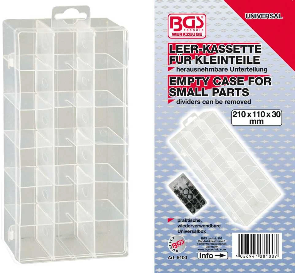 Bgs Technic Dėžutė smulkioms detalėms | 210x110x30 mm (8100)