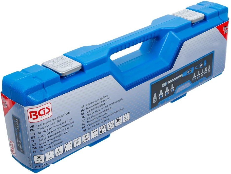 Bgs Technic Dinamometrinio rakto rinkinys įstatomiems įrankiams | 9 x 12 mm | 10–50 Nm | 10 vnt. (7532)