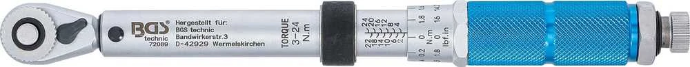 Bgs Technic Dinamometrinis raktas | 6,3 mm (1/4") | 3–24 Nm (72089)