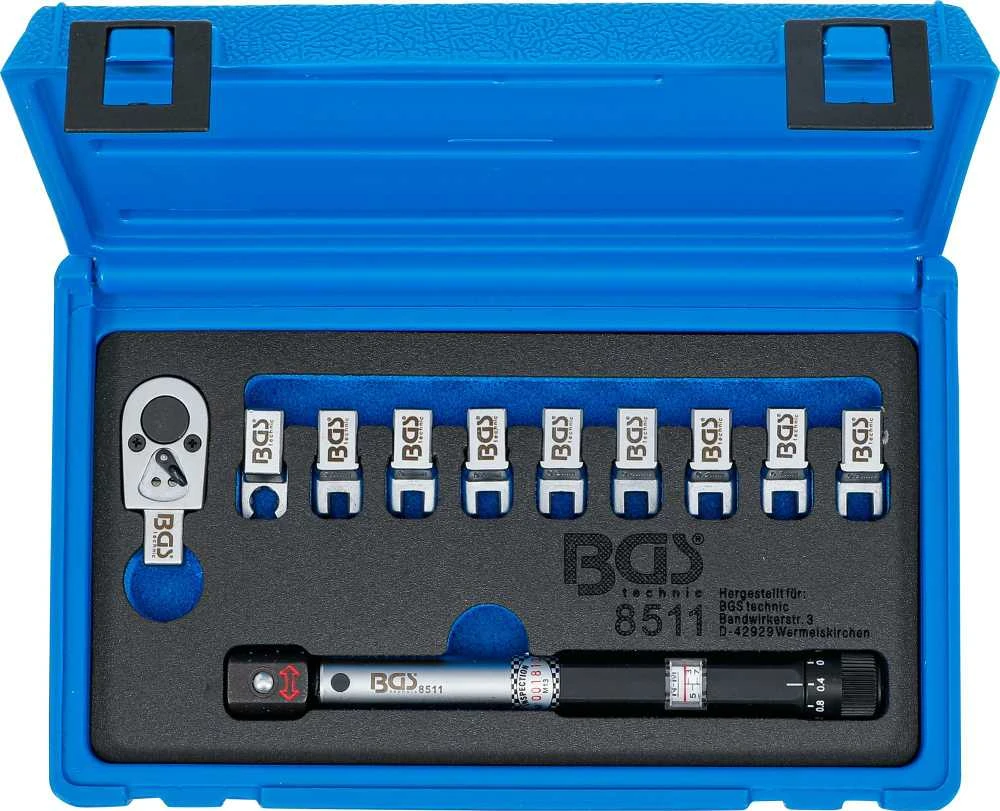 Bgs Technic Dinamometrinis raktas stipinams | keičiamos galvos | 3 - 15 Nm (8511)