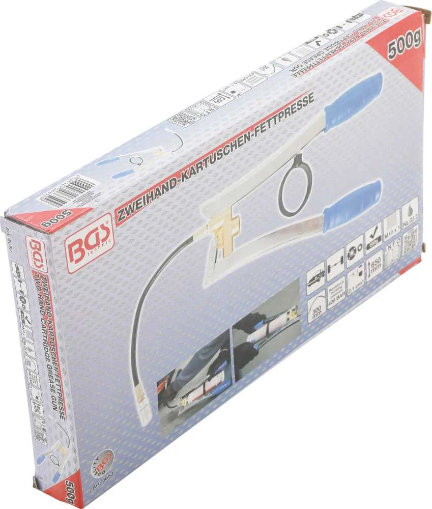 Bgs Technic Dviejų rankų tepimo pistoletas | 500g kasetėms (6650)