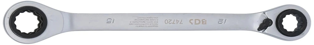 Bgs Technic Dvigubas terkšlinis kilpinis raktas | 4 in 1 | 12 x 13 / 14 x 15 mm (74720)