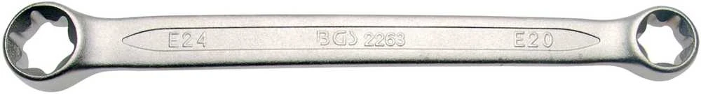 Bgs Technic Dvigubo žiedo raktas E tipo galvutėms | E20xE24 (2263)