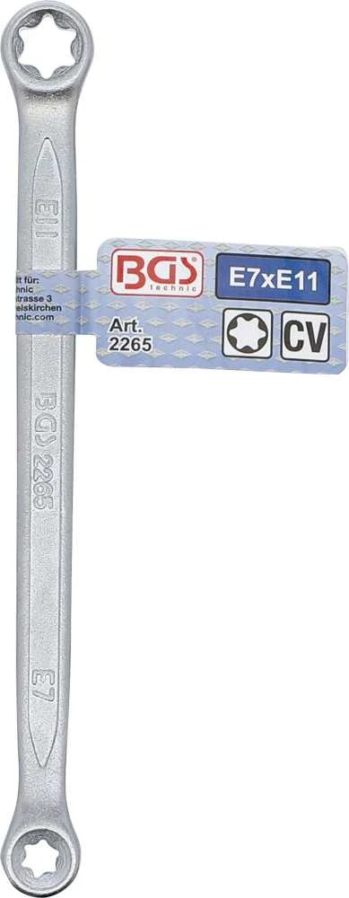 Bgs Technic Dvigubo žiedo raktas E tipo galvutėms | E7xE11 (2265)