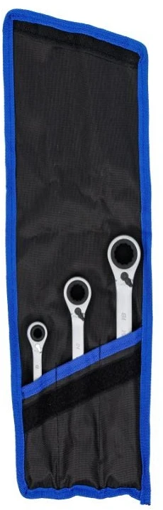 Bgs Technic Dvipusių terkšlinių kilpinių raktų rinkinys | 4-in-1 | 8–19 mm | 3 vnt. (74718)