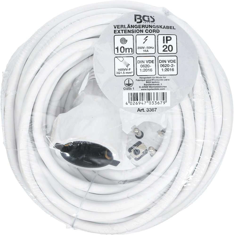 Bgs Technic Elektrinis ilgintuvas | 10 m | 3 x 1.5 mm² | IP 20 (3367)