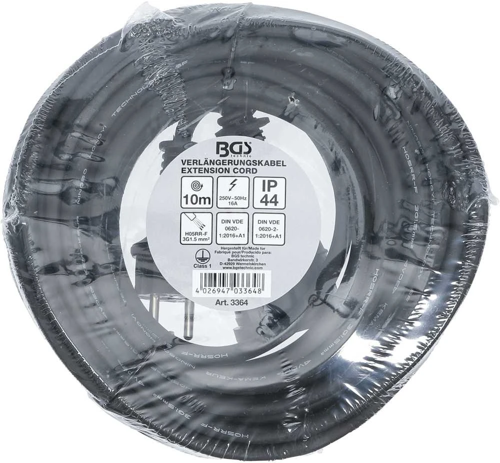 Bgs Technic Elektrinis ilgintuvas | 10 m | 3 x 1.5 mm² | IP 44 (3364)