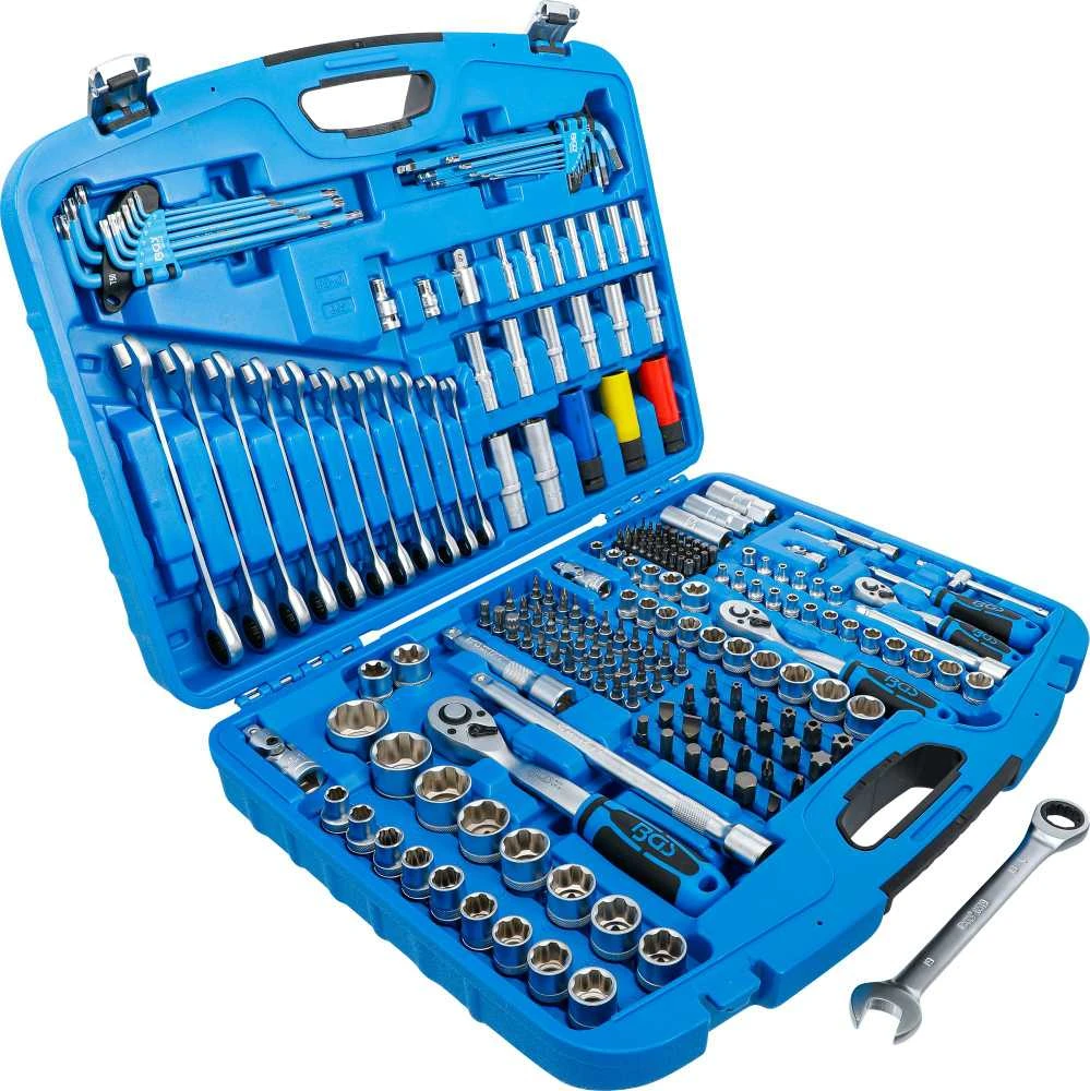 Bgs Technic Galvučių ir raktų komplektas | terkšliniai veržliarakčiai | 6,3 mm (1/4") / 10 mm (3/8") / 12,5 mm (1/2") | 218 vnt. (8820)