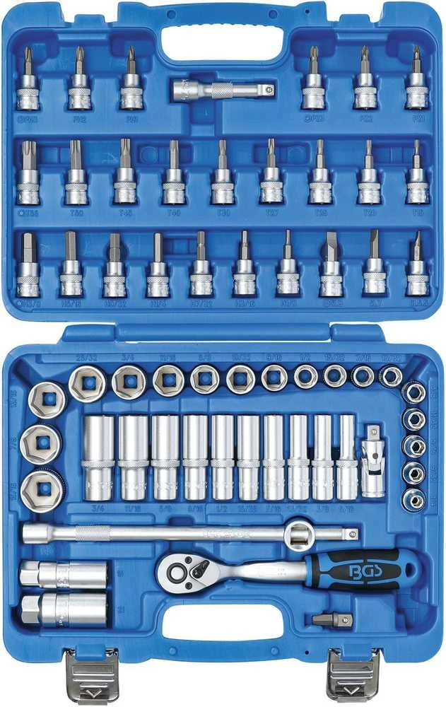 Bgs Technic Galvučių komplektas | 10 mm (3/8") | coliniai dydžiai | 61 vnt. (2215)