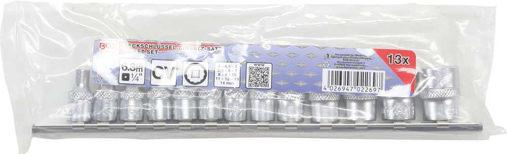 Bgs Technic Galvučių rinkinys, 12-kampės | 6.3 mm (1/4") | 4 - 14 mm | 13 vnt.. (2269)