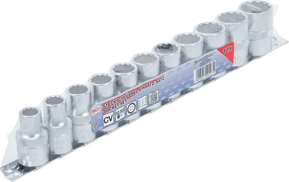 Bgs Technic Galvučių rinkinys 12 kampų | 12,5 mm (1/2") | 10 - 21 mm | 11 vnt. (9107)
