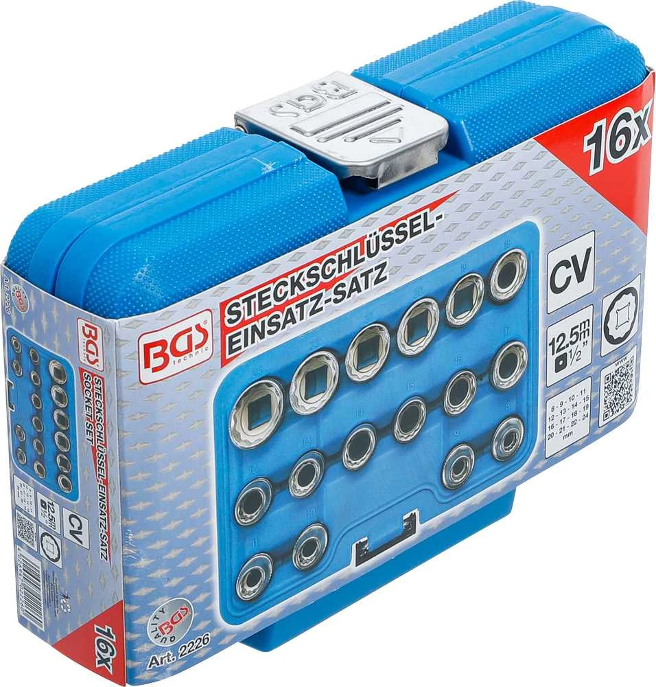 Bgs Technic Galvučių rinkinys, 12 kampų | 12,5 mm (1/2") | 8 - 24 mm | 16 vnt. (2226)