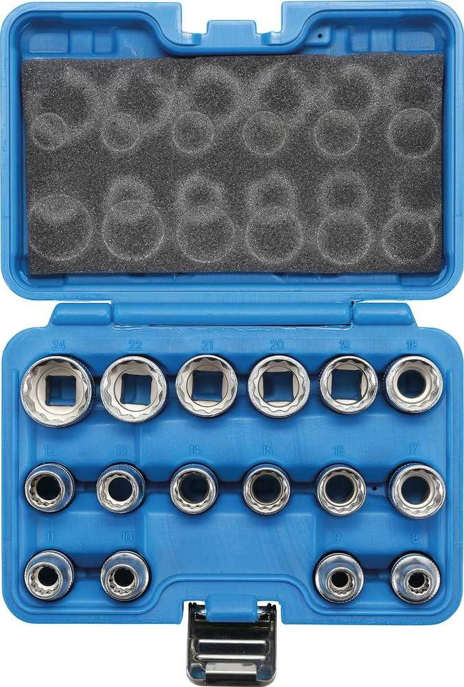 Bgs Technic Galvučių rinkinys, 12 kampų | 12,5 mm (1/2") | 8 - 24 mm | 16 vnt. (2226)