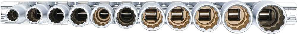 Bgs Technic Galvučių rinkinys, 12 kampų, ilgos | 10 mm (3/8") | 8 - 19 mm | 11 vnt. (5252)