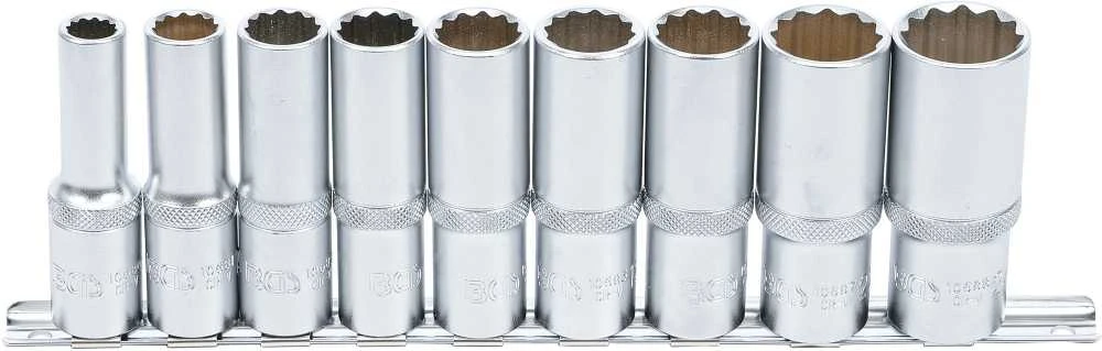 Bgs Technic Galvučių rinkinys 12 kampų, ilgos | 12,5 mm (1/2") | 10 - 24 mm | 9 vnt. (5253)