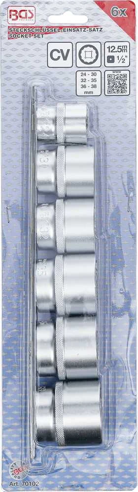 Bgs Technic Galvučių rinkinys 12 kampų | 12,5 mm (1/2") | 24 - 38 mm | 6 vnt. (70102)