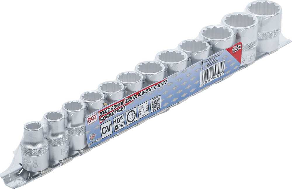 Bgs Technic Galvučių rinkinys 12 kampų | 10 mm (3/8") | 8 - 19 mm | 12 vnt. (9105)