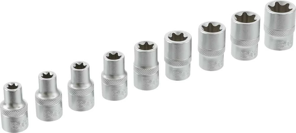 Bgs Technic Galvučių rinkinys E-tipas | 12,5 mm (1/2") | E10 - E24 | 9 vnt. (6425)