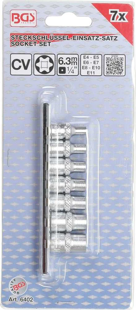 Bgs Technic Galvučių rinkinys E-Tipas | 6,3 mm (1/4") | E4 - E11 | 7 vnt. (6402)
