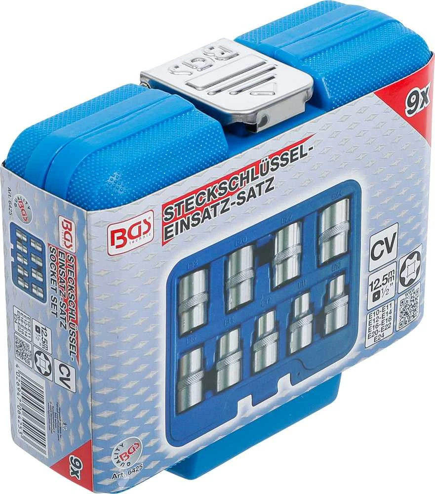 Bgs Technic Galvučių rinkinys E-tipas | 12,5 mm (1/2") | E10 - E24 | 9 vnt. (6425)