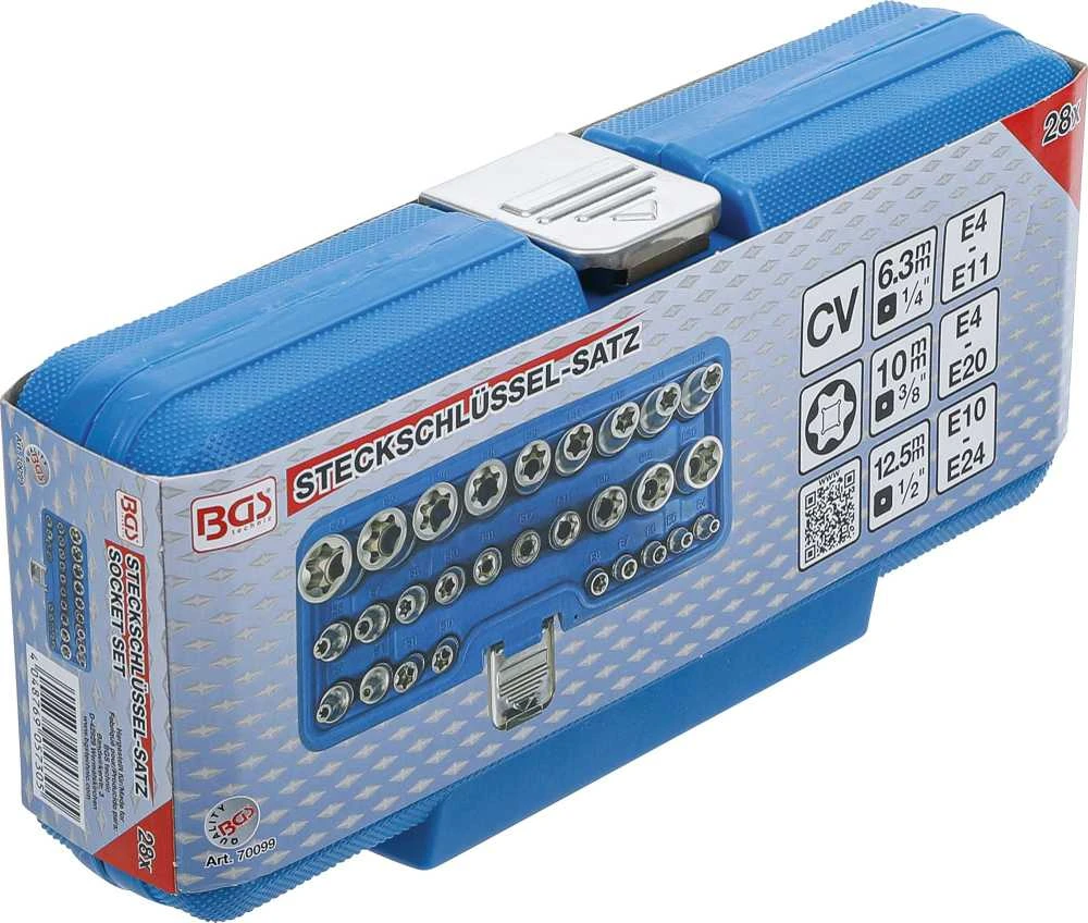 Bgs Technic Galvučių rinkinys E-Tipas | 6.3 mm (1/4") / 12.5 mm (1/2") | | E4 - E24 | 28 vnt. (70099)