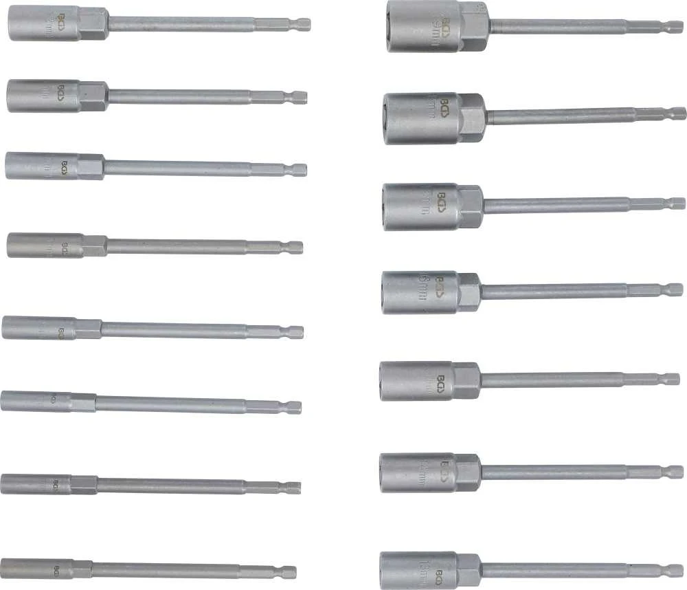Bgs Technic Galvučių rinkinys | ilgas tipas | 6.3 mm (1/4") | elektriniams gręžtuvams | 5.5 - 19 mm | 15 vnt. (70147)