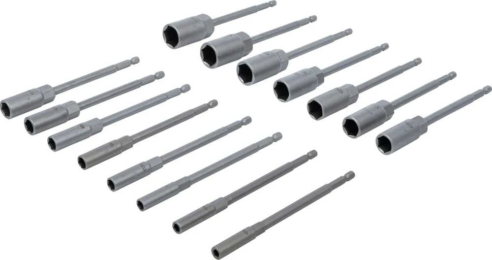 Bgs Technic Galvučių rinkinys | ilgas tipas | 6.3 mm (1/4") | elektriniams gręžtuvams | 5.5 - 19 mm | 15 vnt. (70147)