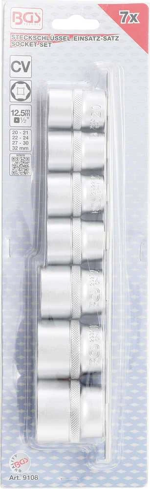 Bgs Technic Galvučių rinkinys, šešiakampės | 12,5 mm (1/2") | 20 - 32 mm | 7 vnt. (9108)