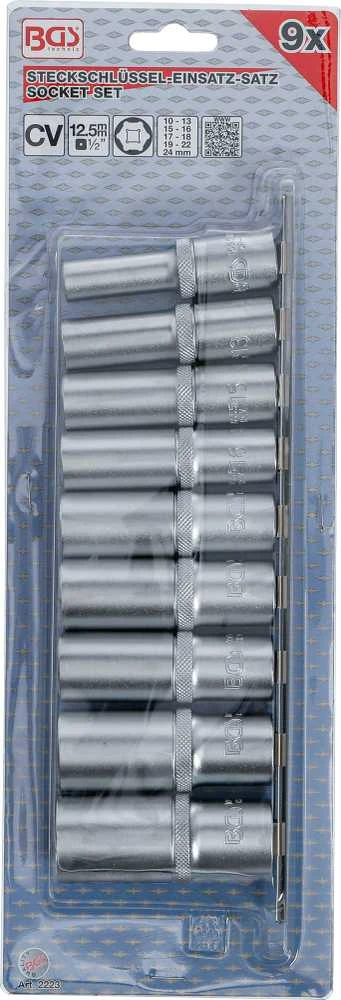 Bgs Technic Galvučių rinkinys šešiakampės, ilgos | 12,5 mm (1/2") | 10 - 24 mm | 9 vnt. (2223)