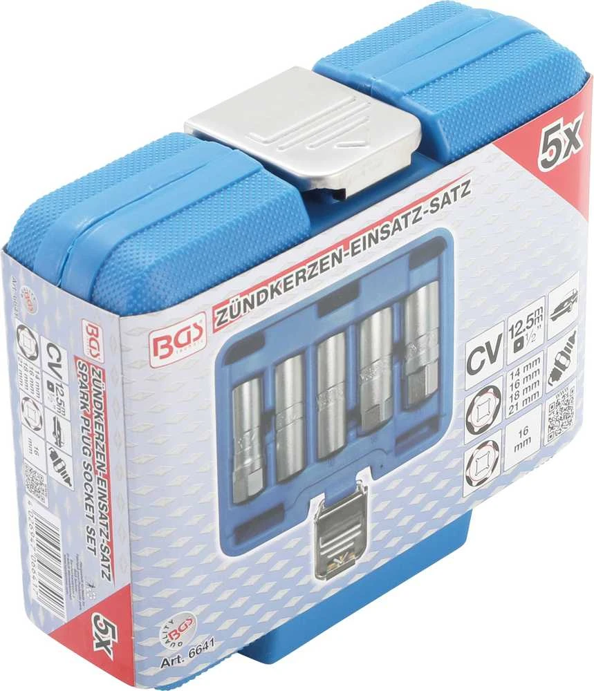 Bgs Technic Galvučių rinkinys žvakėms | šešiakampės | 12,5 mm (1/2") | 14 - 21 mm | 5 vnt. (6641)