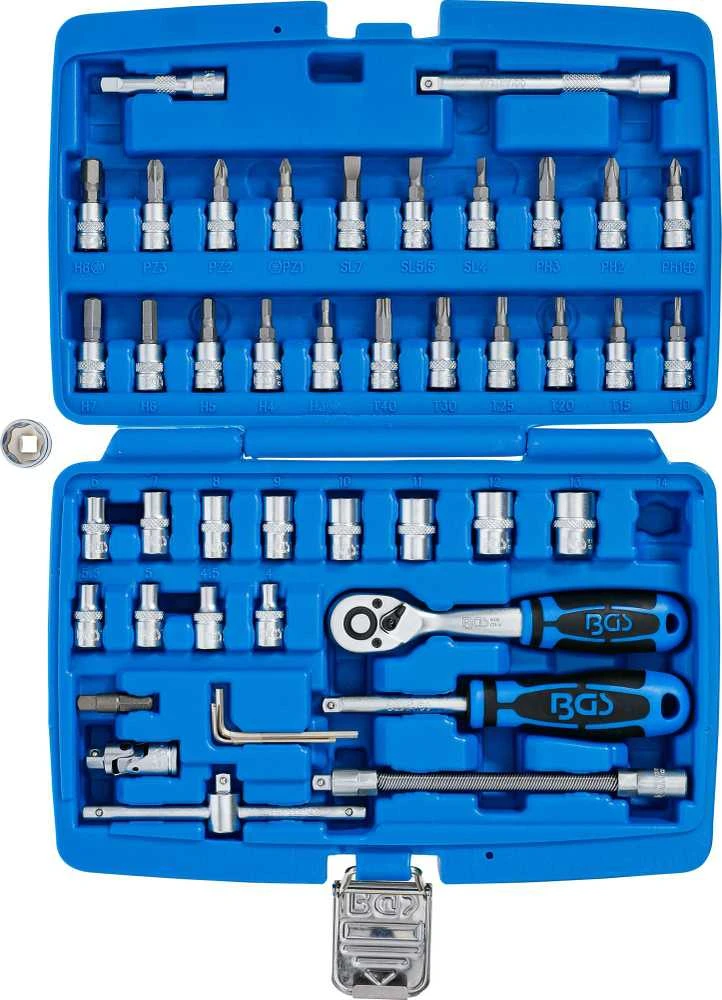 Bgs Technic Galvučių su terkšle rinkinys | 6.3 mm (1/4") | 46 vnt. (2145)