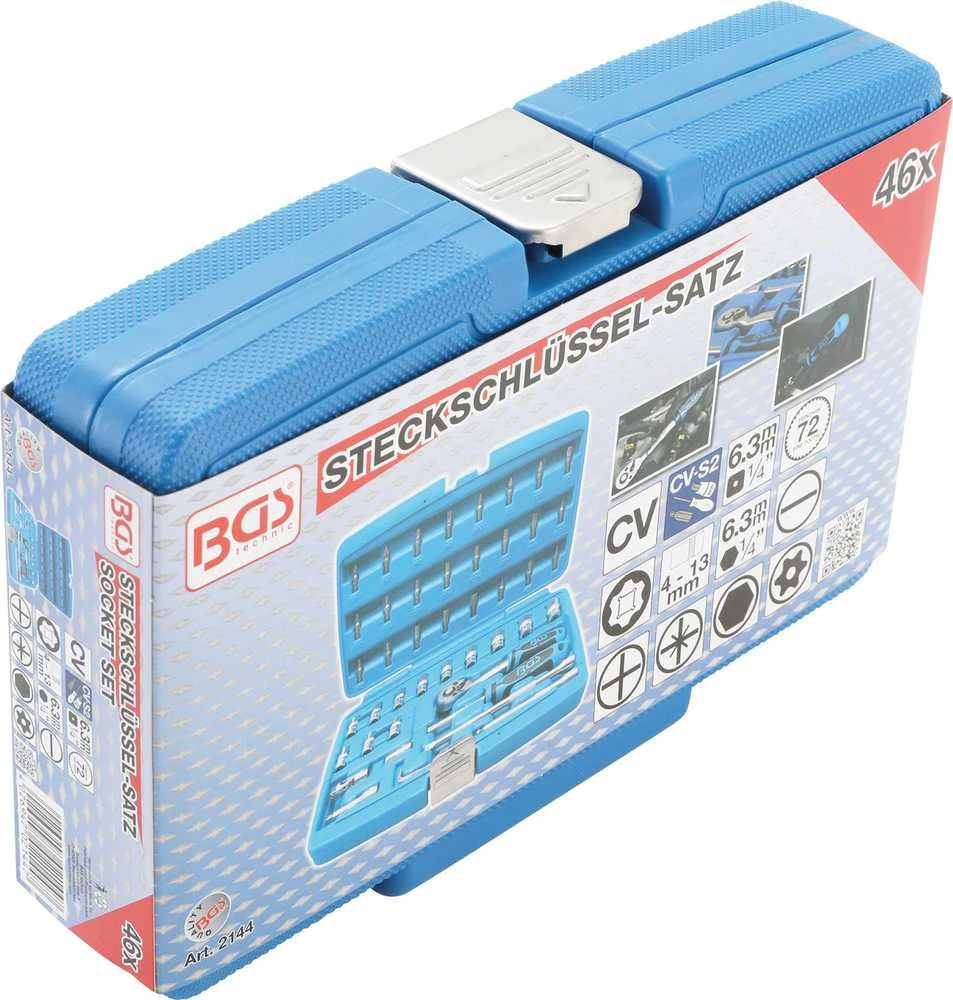 Bgs Technic Galvučių su terkšle rinkinys | 6.3 mm (1/4") | 46 vnt. (2144)