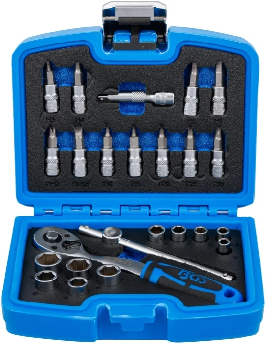 Bgs Technic Galvučių su terkšle rinkinys | 6.3 mm (1/4") | 24 vnt. (74713)